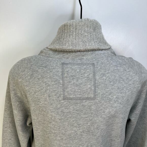 Club Monaco Shawl Collar Sweatshirt Gray Heathered - Picture 6 of 7